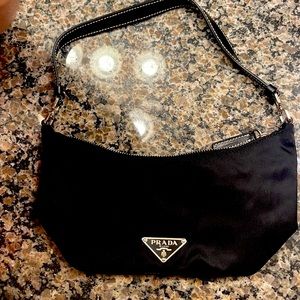 Authentic Prada Black Nylon tessuto sirio with dust bag and authentication card
